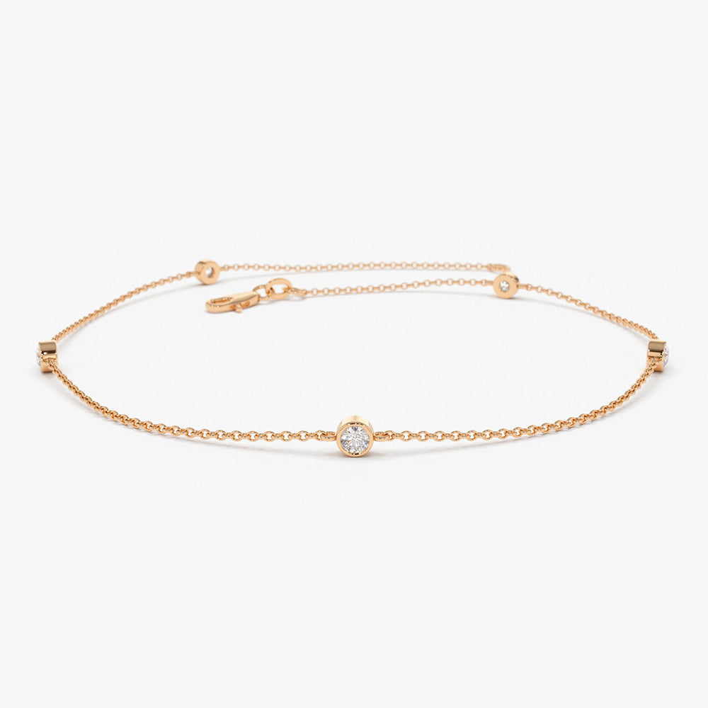 Bezel Set Diamond Yard Bracelet