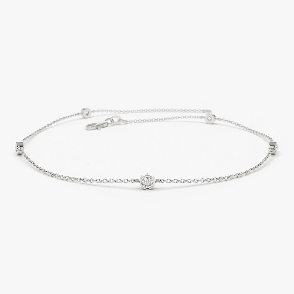 Bezel Set Diamond Yard Bracelet