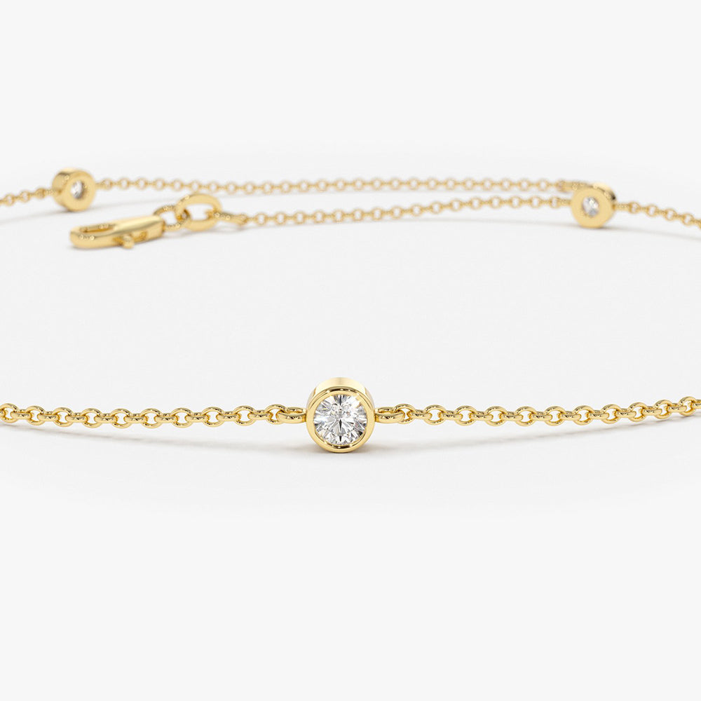 Bezel Set Diamond Yard Bracelet