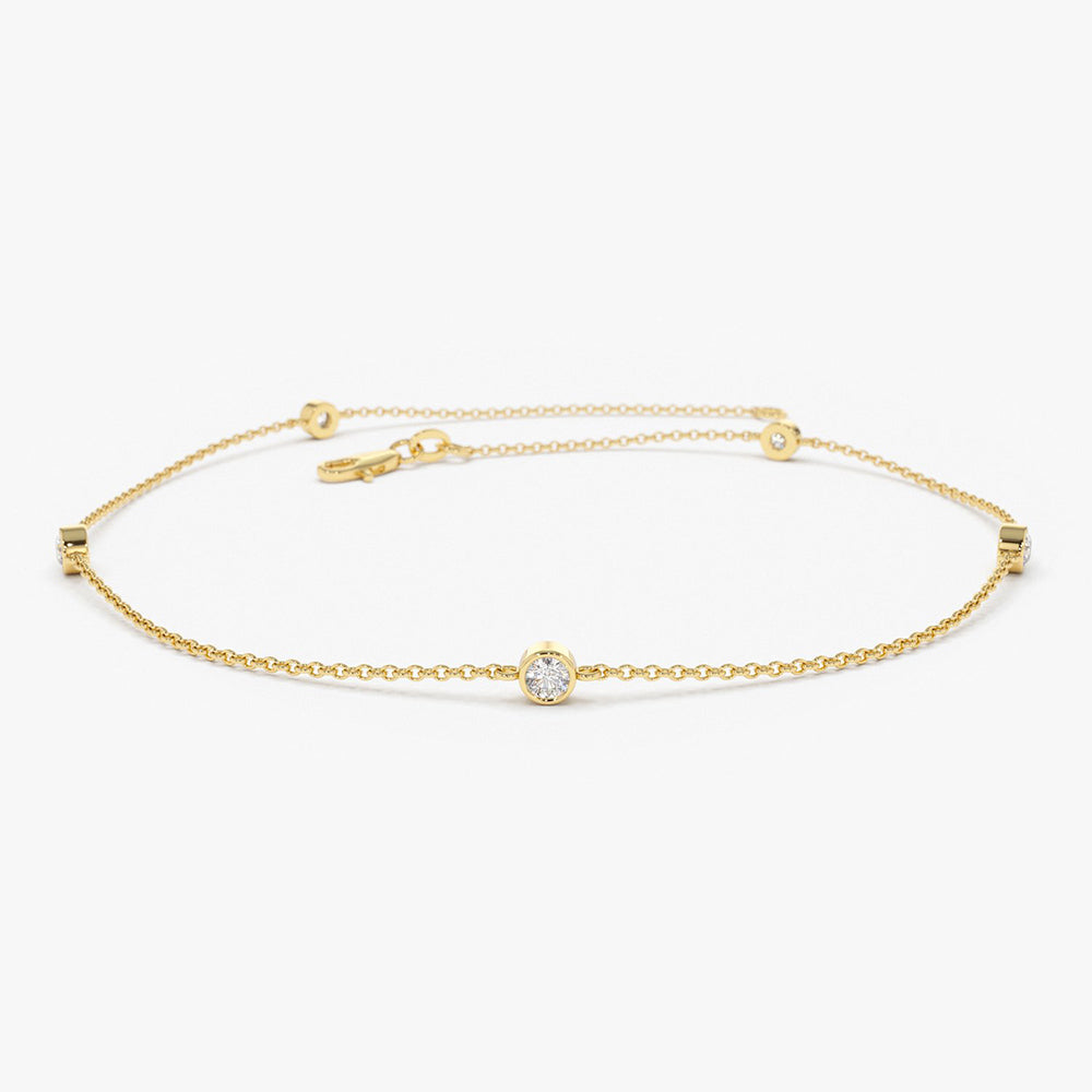 Bezel Set Diamond Yard Bracelet