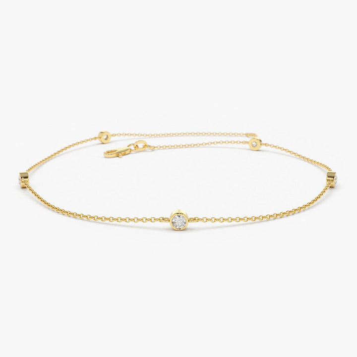 Bezel Set Diamond Yard Bracelet