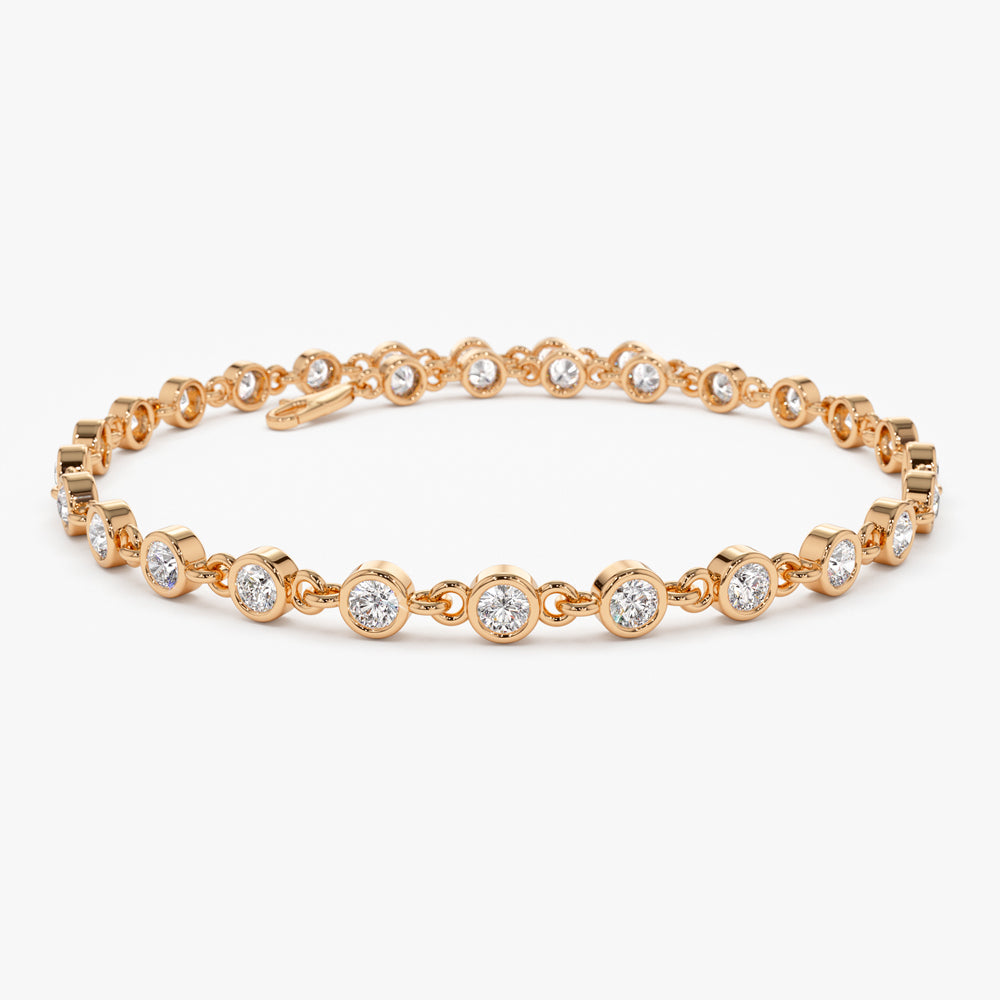 Bezel Set Round Diamond Tennis Bracelet