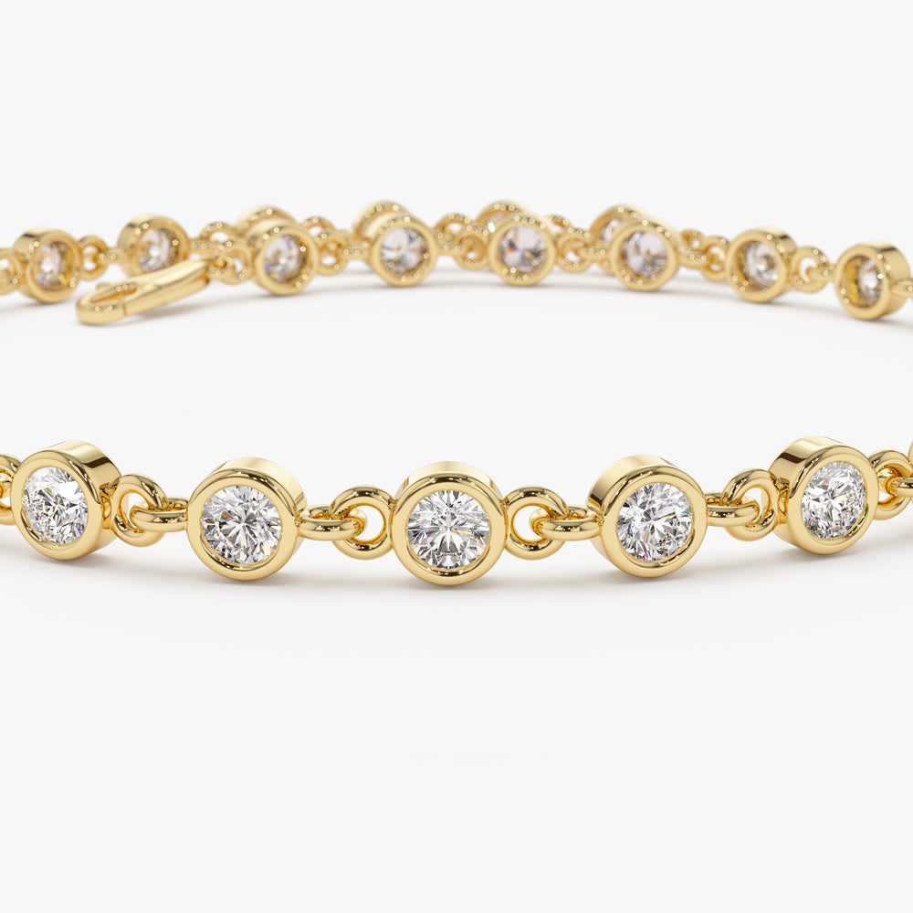 Bezel Set Round Diamond Tennis Bracelet