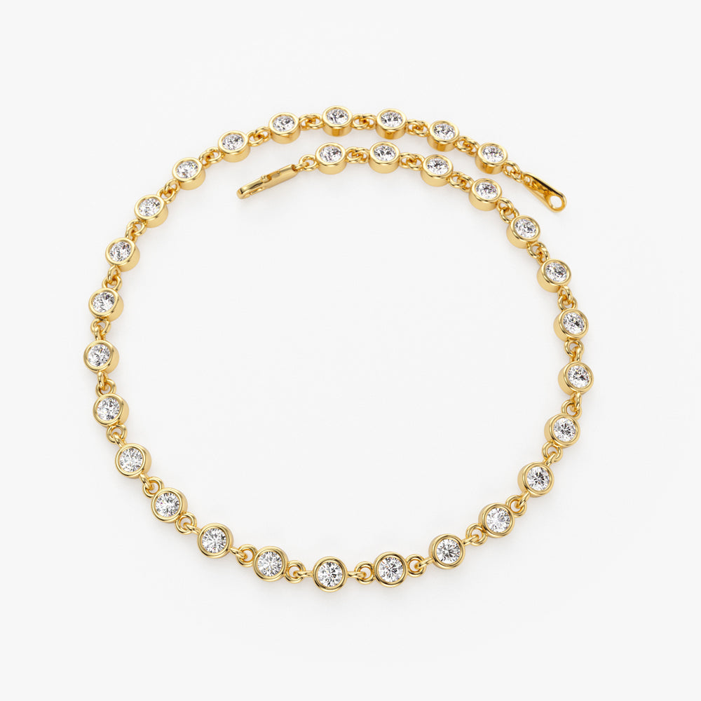 Bezel Set Round Diamond Tennis Bracelet