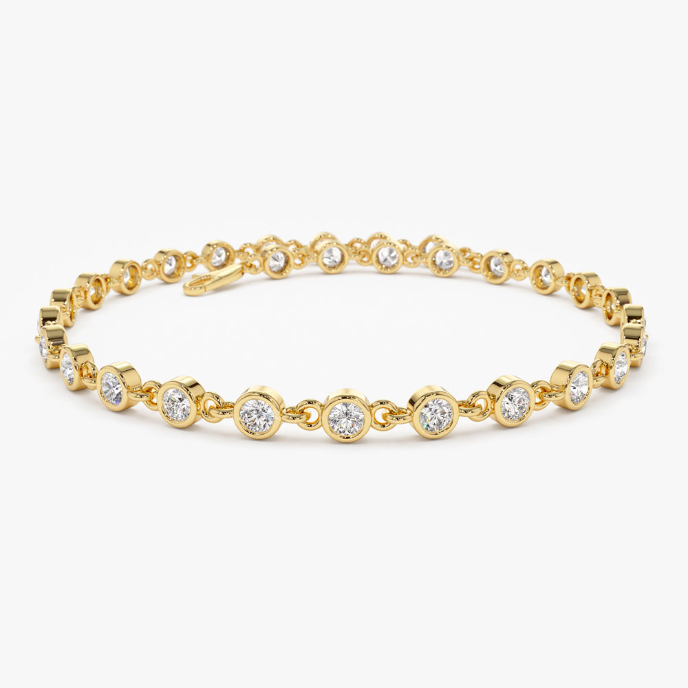 Bezel Set Round Diamond Tennis Bracelet