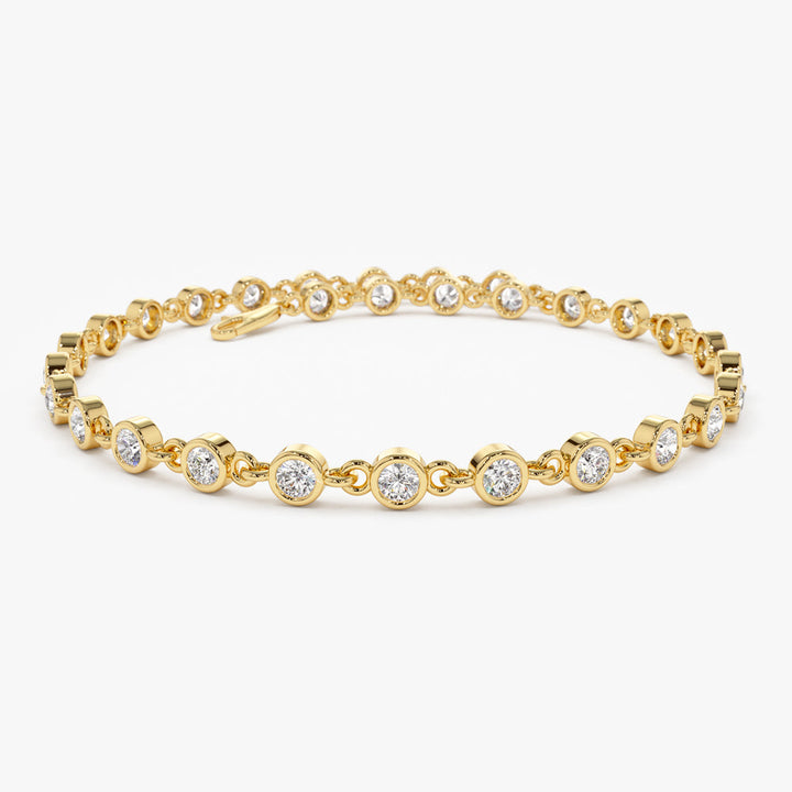 Bezel Set Round Diamond Tennis Bracelet