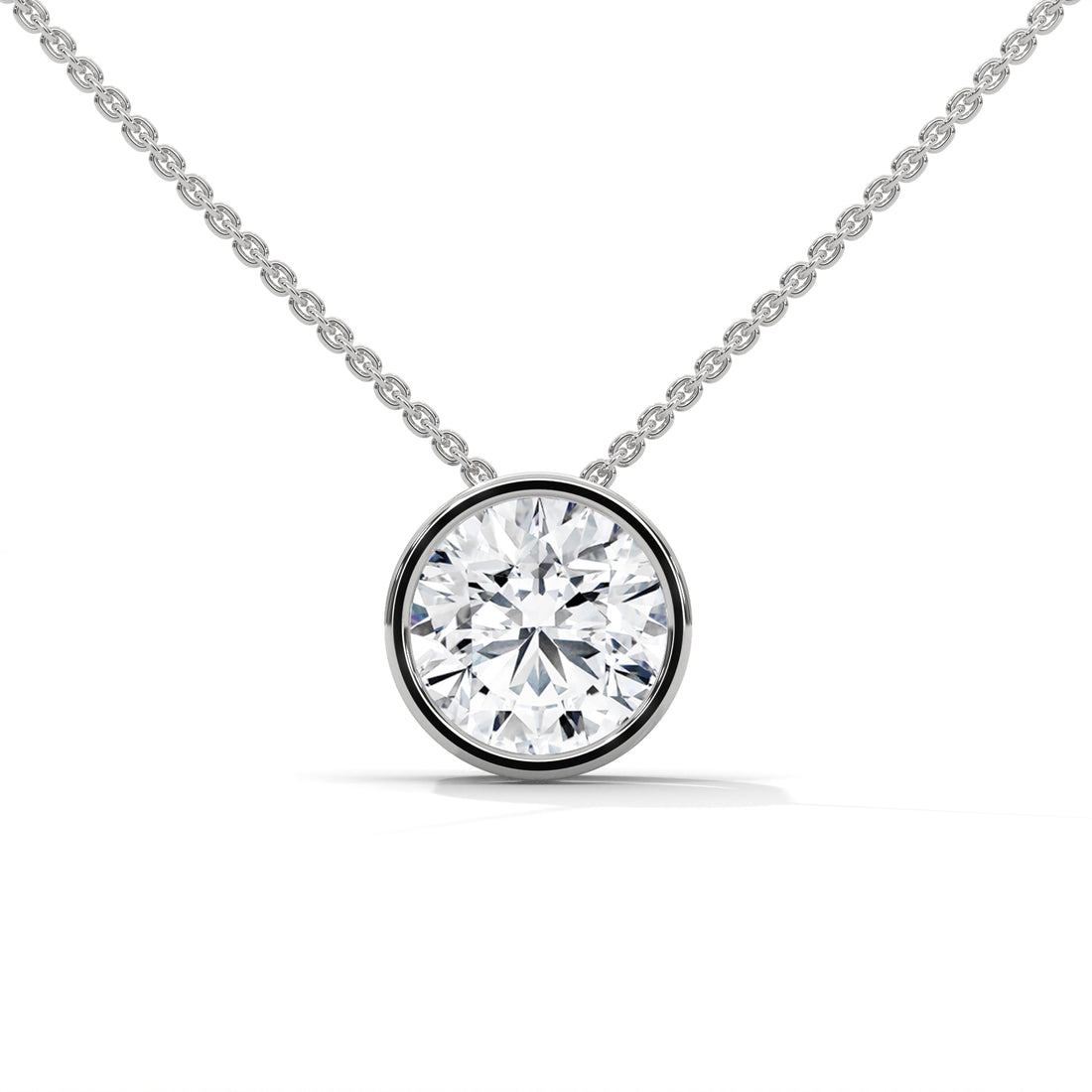 Diamond necklace on a white background
