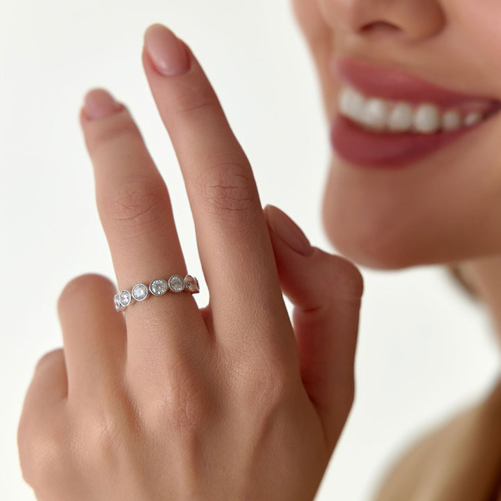 Bezel Setting Full Eternity Round Lab Grown Diamond Ring