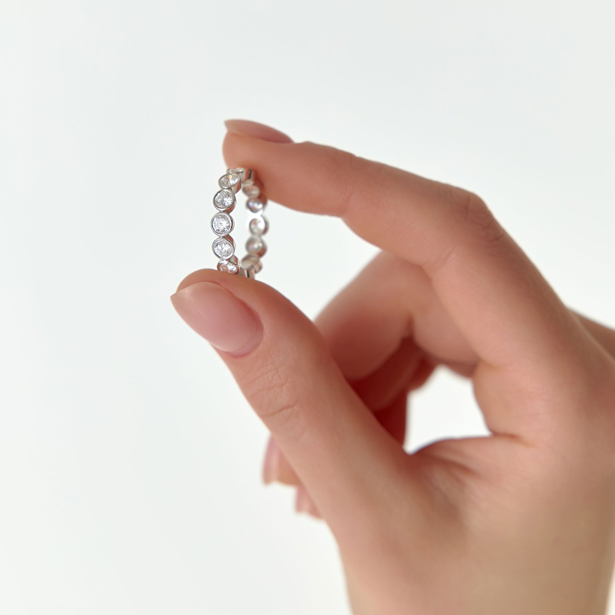 Bezel Setting Full Eternity Round Lab Grown Diamond Ring