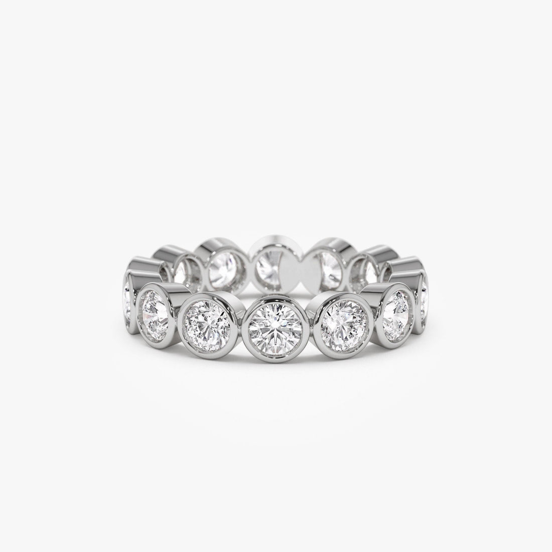 Bezel Setting Full Eternity Round Lab Grown Diamond Ring