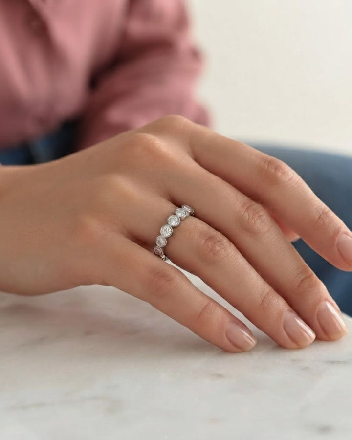 Bezel Setting Full Eternity Round Lab Grown Diamond Ring