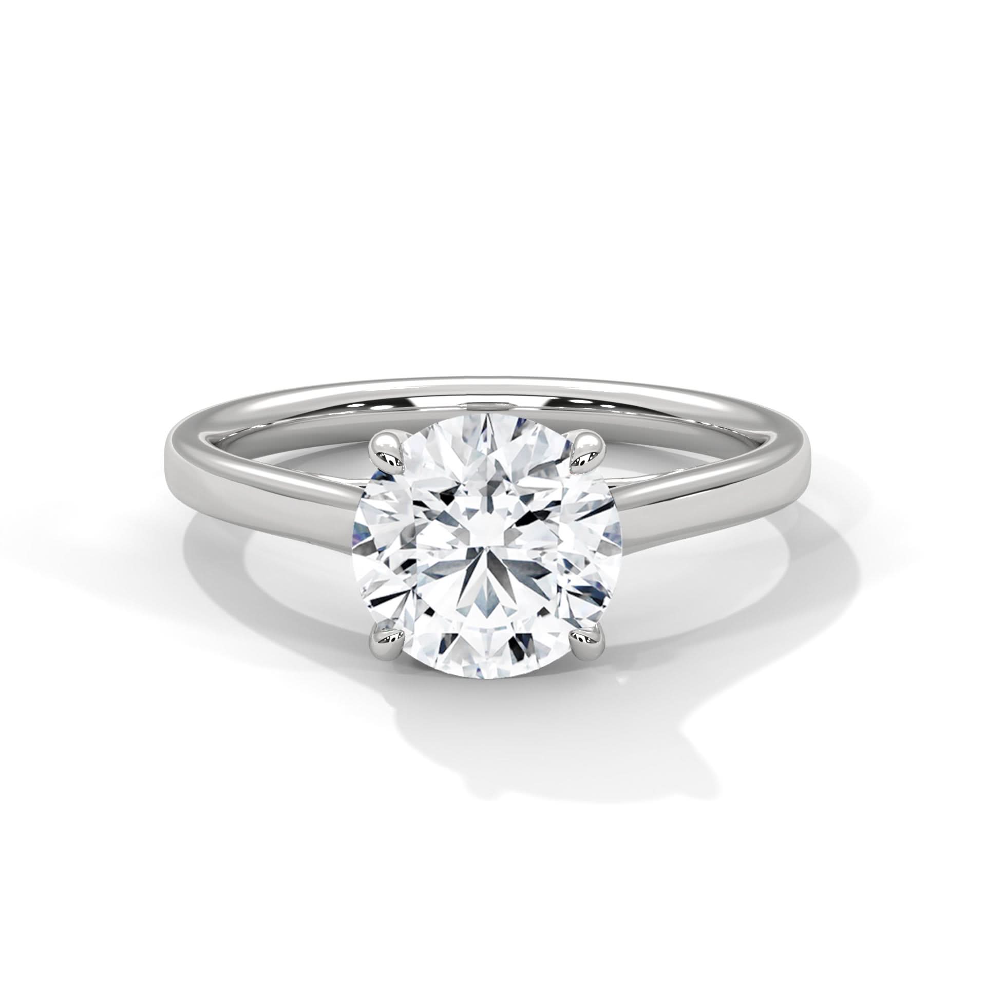 solitaire White gold ring