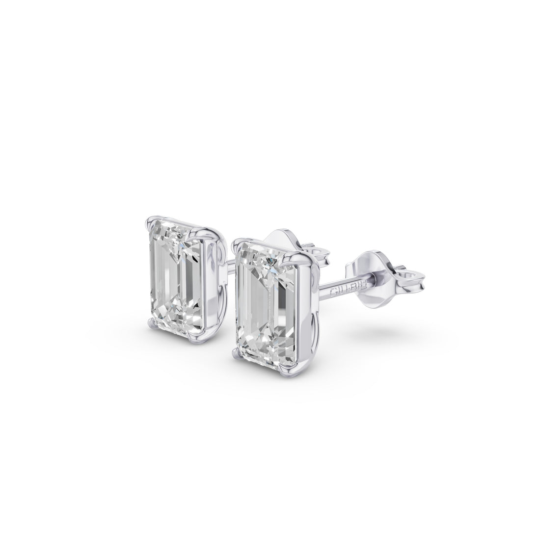 Classic Four Prong Emerald Cut Lab Grown Diamond Studs