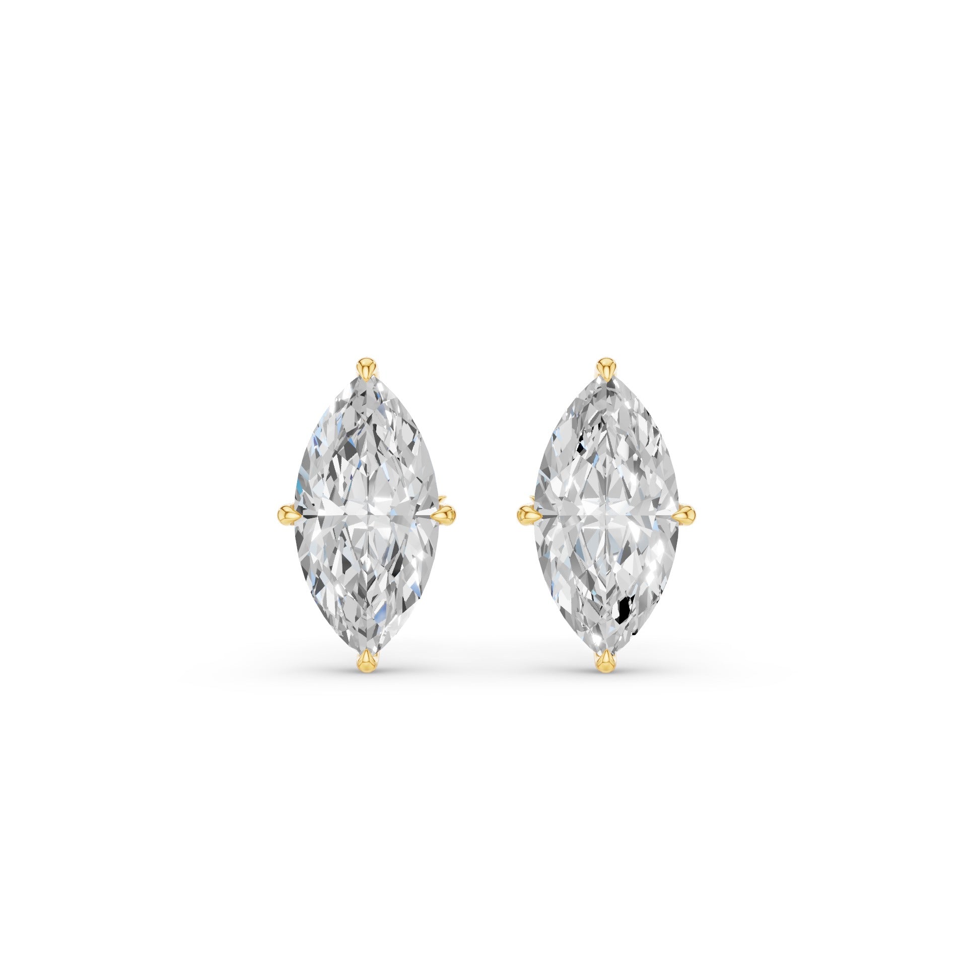 Classic Four Prong Marquise Shape Lab Grown Diamond Studs