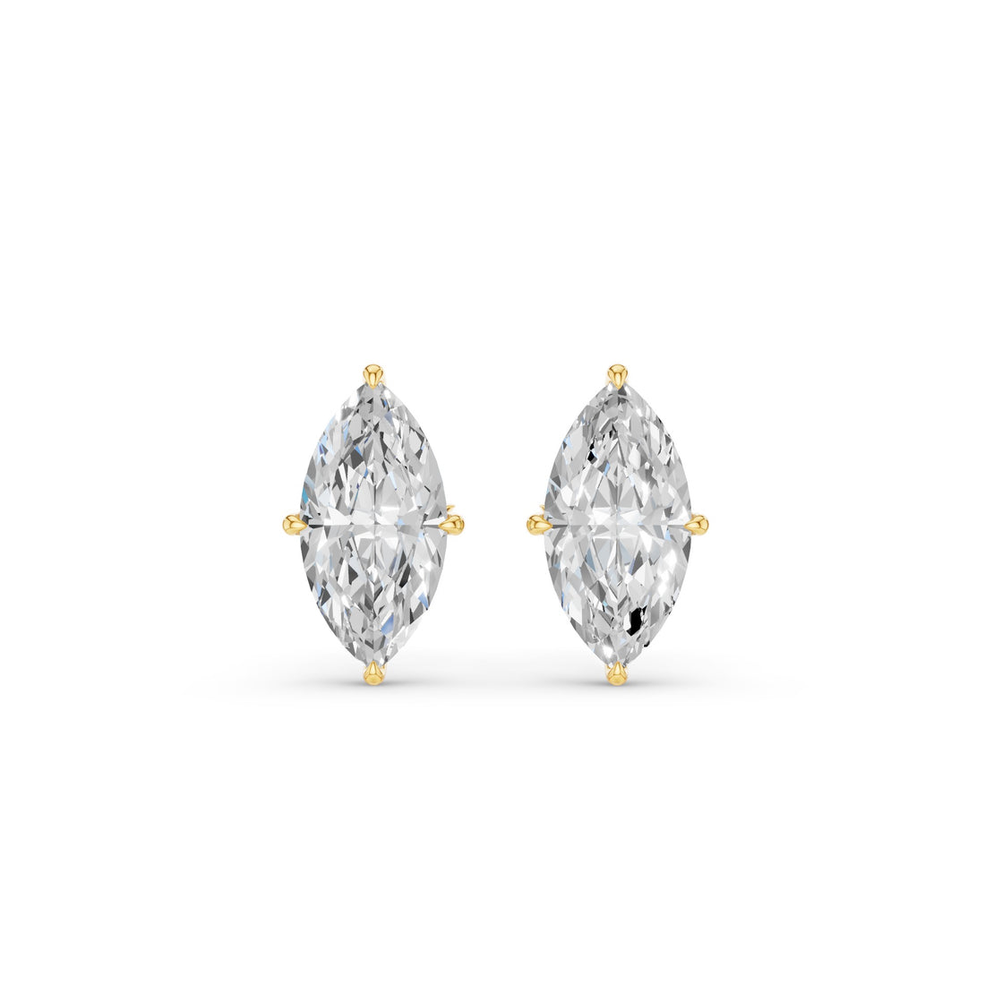 Classic Four Prong Marquise Shape Lab Grown Diamond Studs