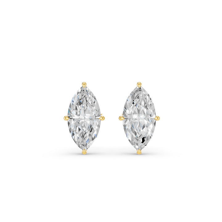 Classic Four Prong Marquise Shape Lab Grown Diamond Studs