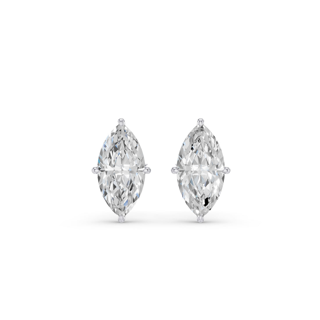Classic Four Prong Marquise Shape Lab Grown Diamond Studs