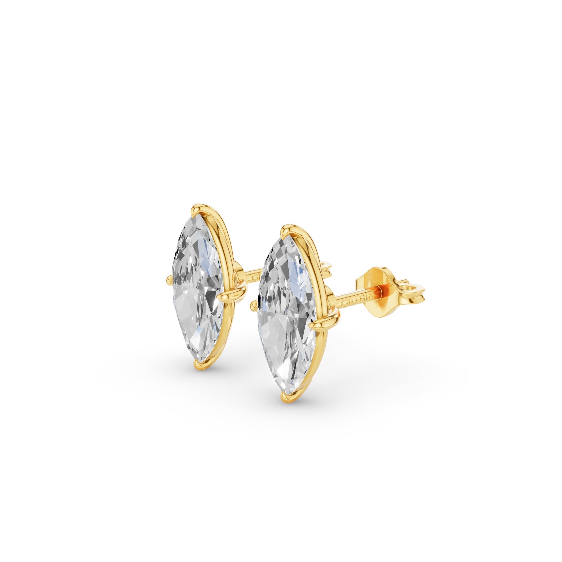 Classic Four Prong Marquise Shape Lab Grown Diamond Studs