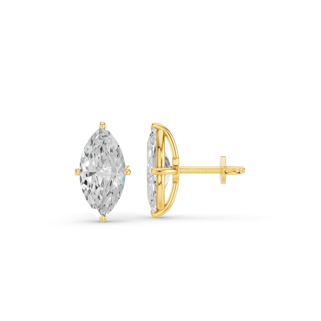 Classic Four Prong Marquise Shape Lab Grown Diamond Studs