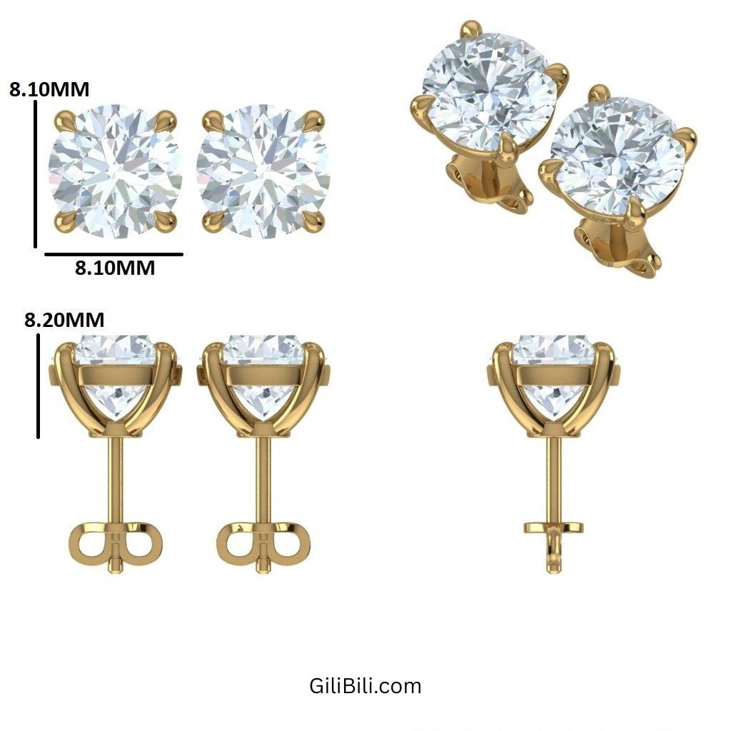 Classic Four Prong Round Diamond Studs