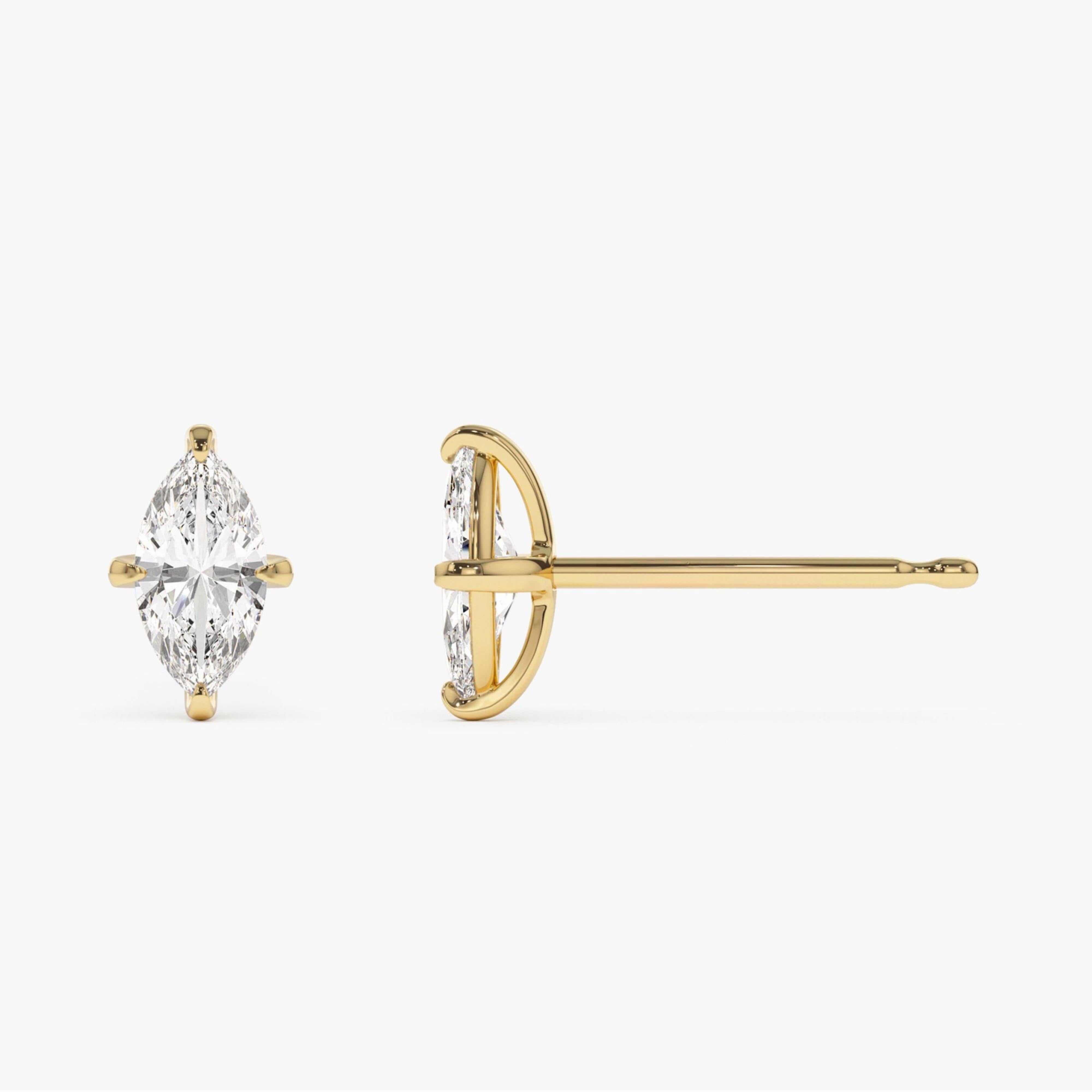 Classic Four Prong Marquise Shape Lab Grown Diamond Studs