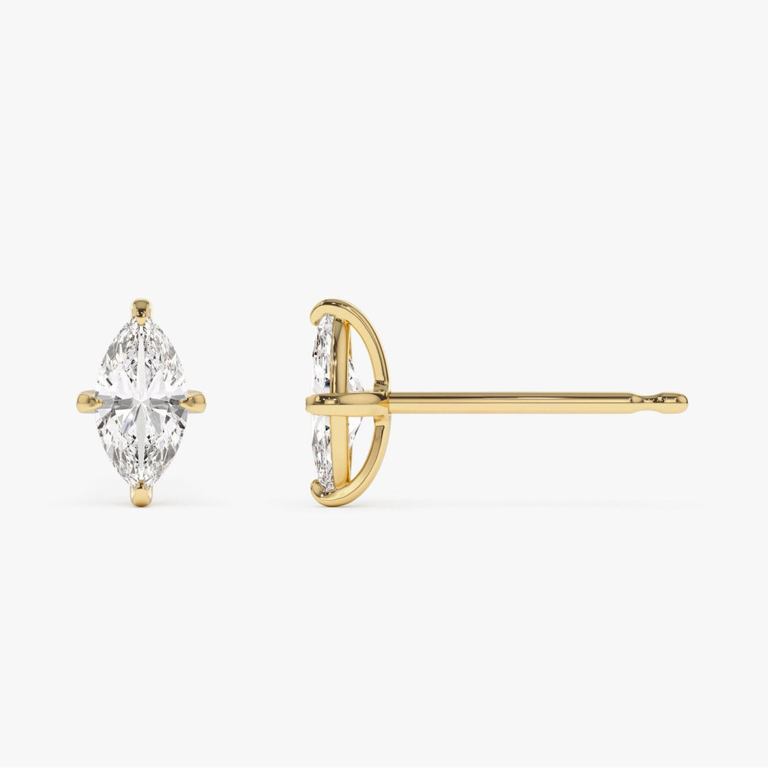 Classic Four Prong Marquise Shape Lab Grown Diamond Studs