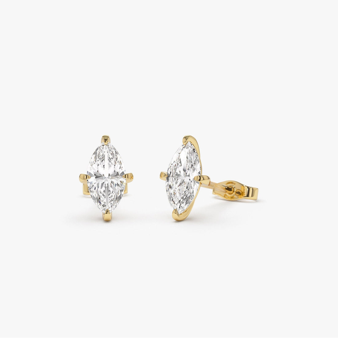Classic Four Prong Marquise Shape Lab Grown Diamond Studs