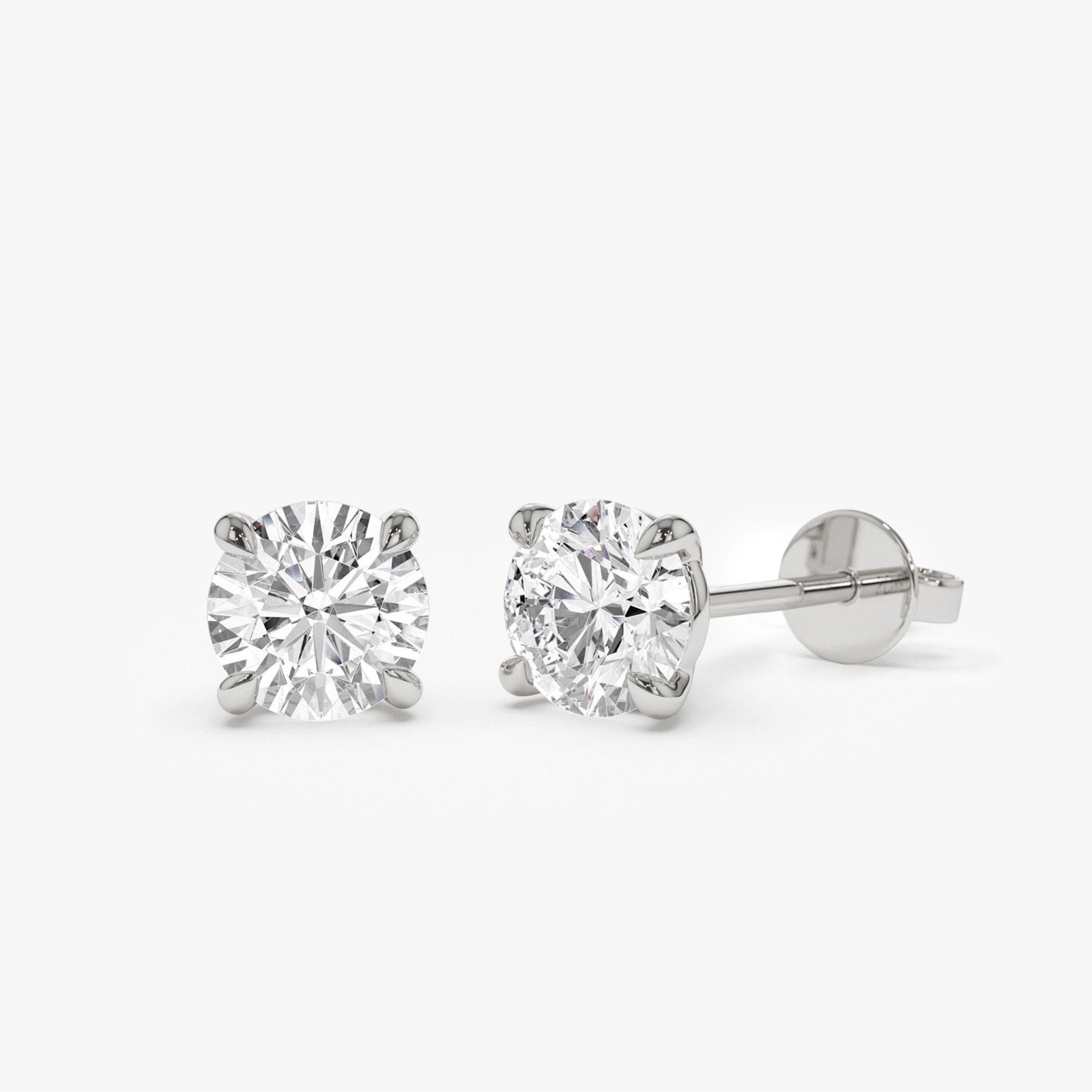 Classic Four Prong Round Diamond Studs