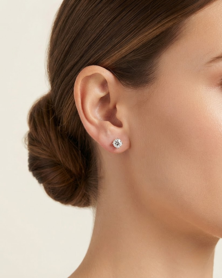 Classic Four Prong Round Diamond Studs