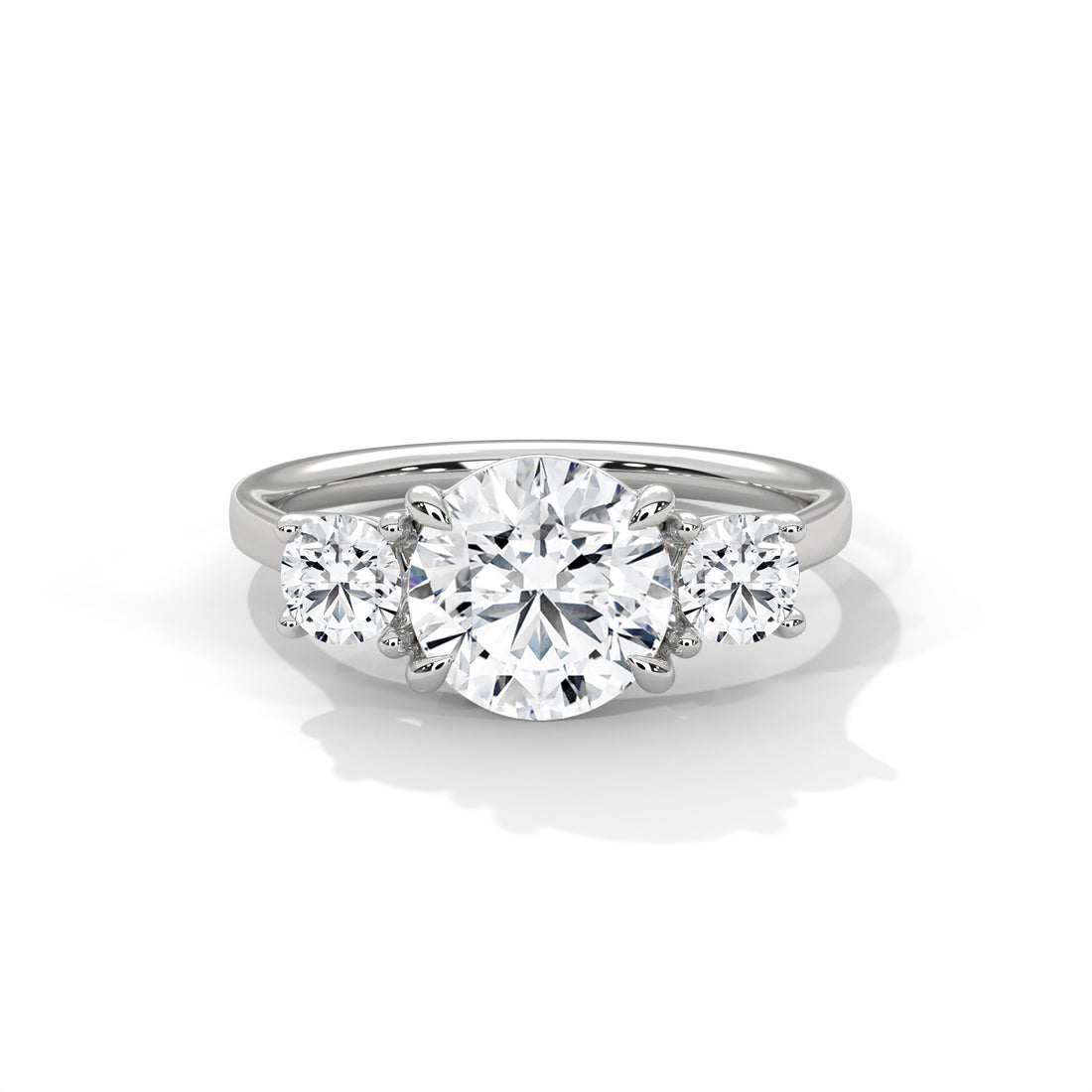 White gold three stone ring