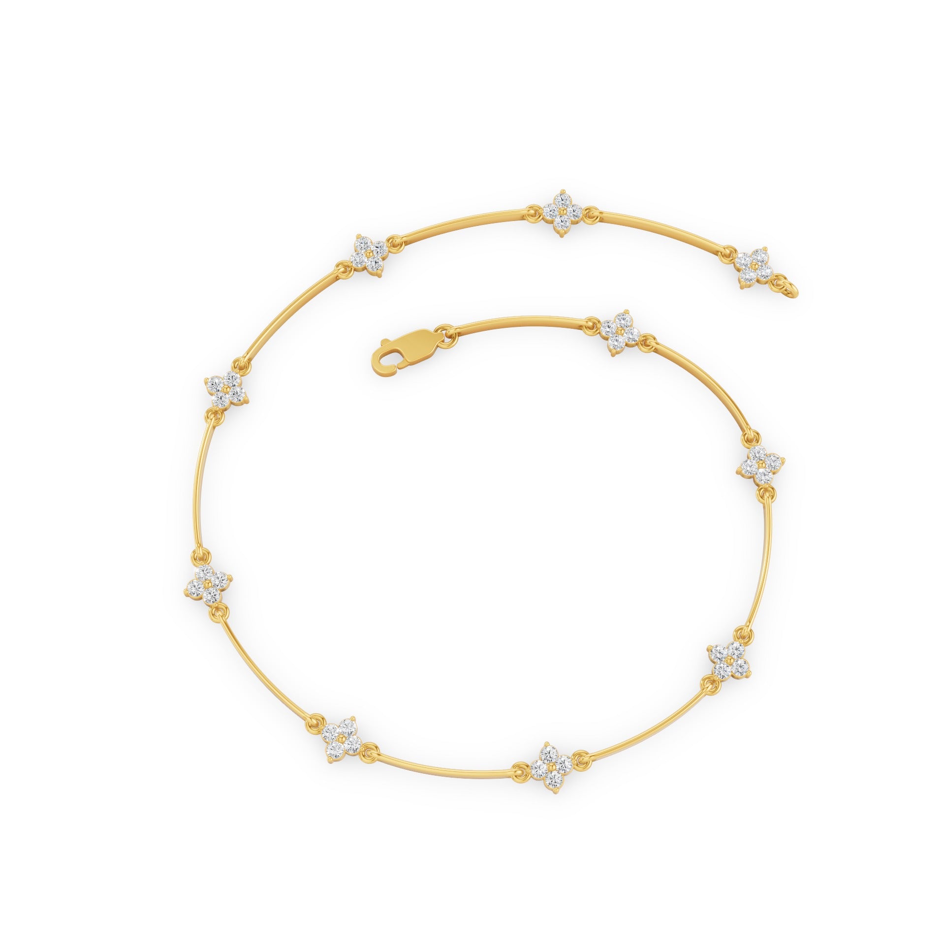 Clover Setting Diamond Bracelet