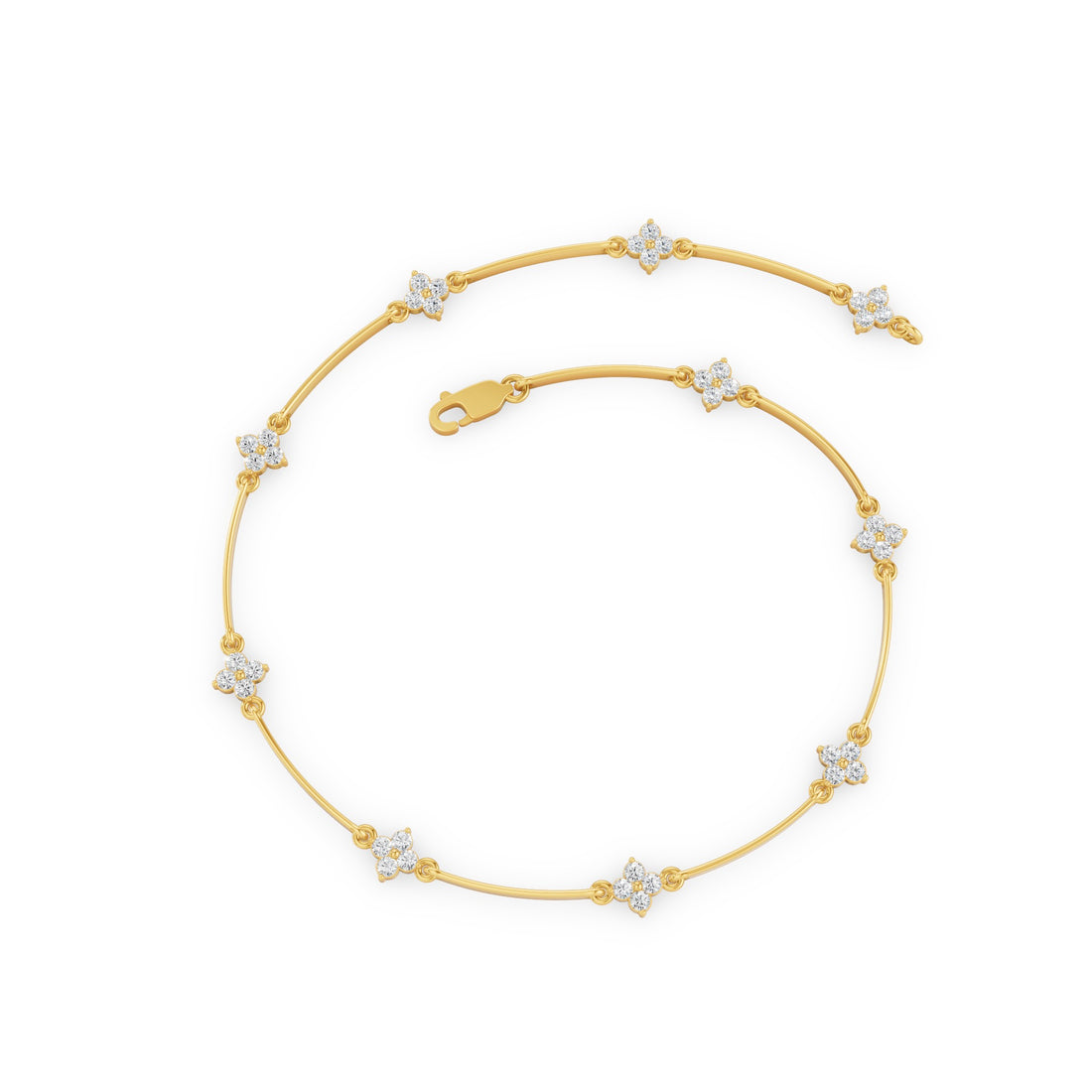 Clover Setting Diamond Bracelet
