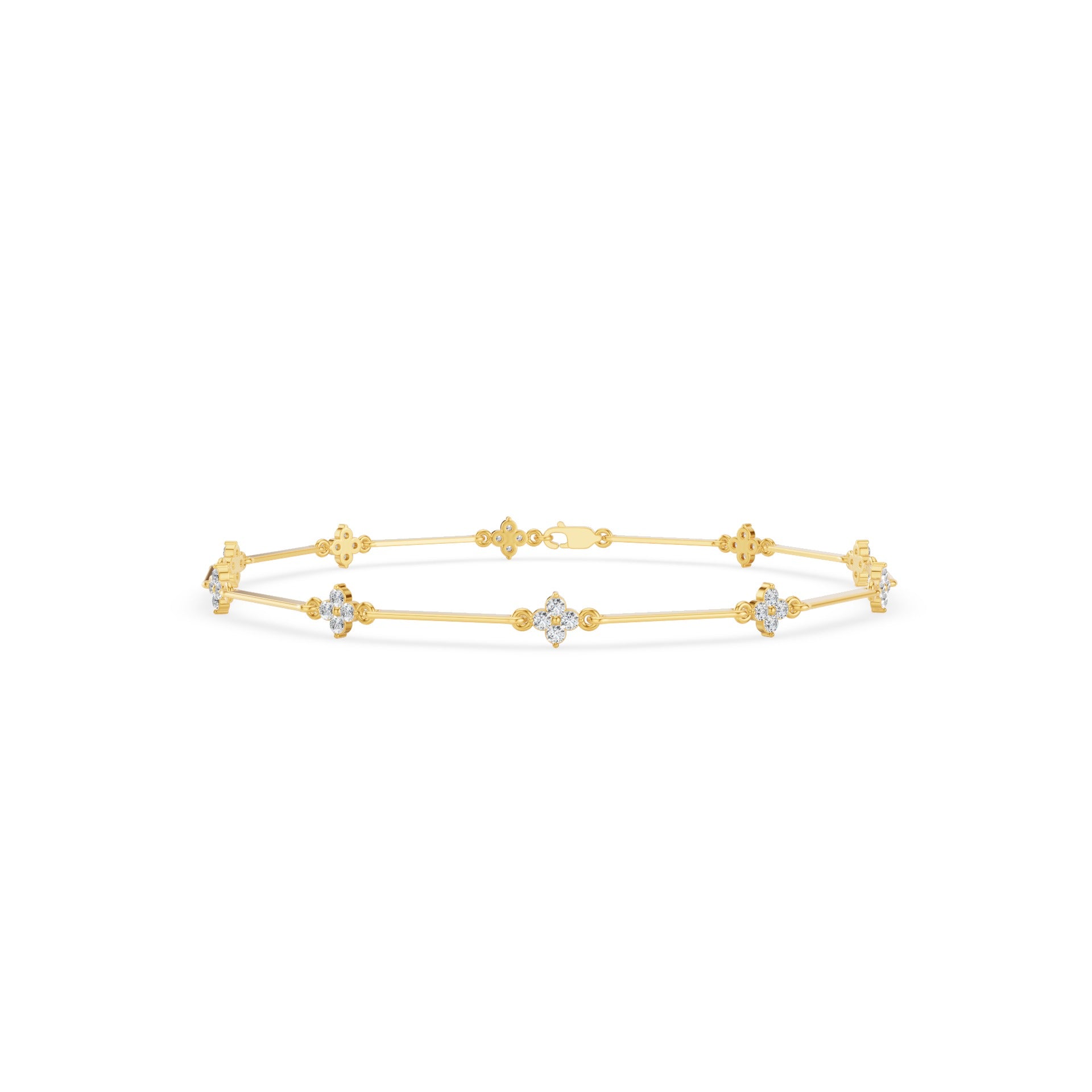 Clover Setting Diamond Bracelet