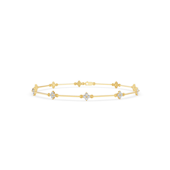 Clover Setting Diamond Bracelet