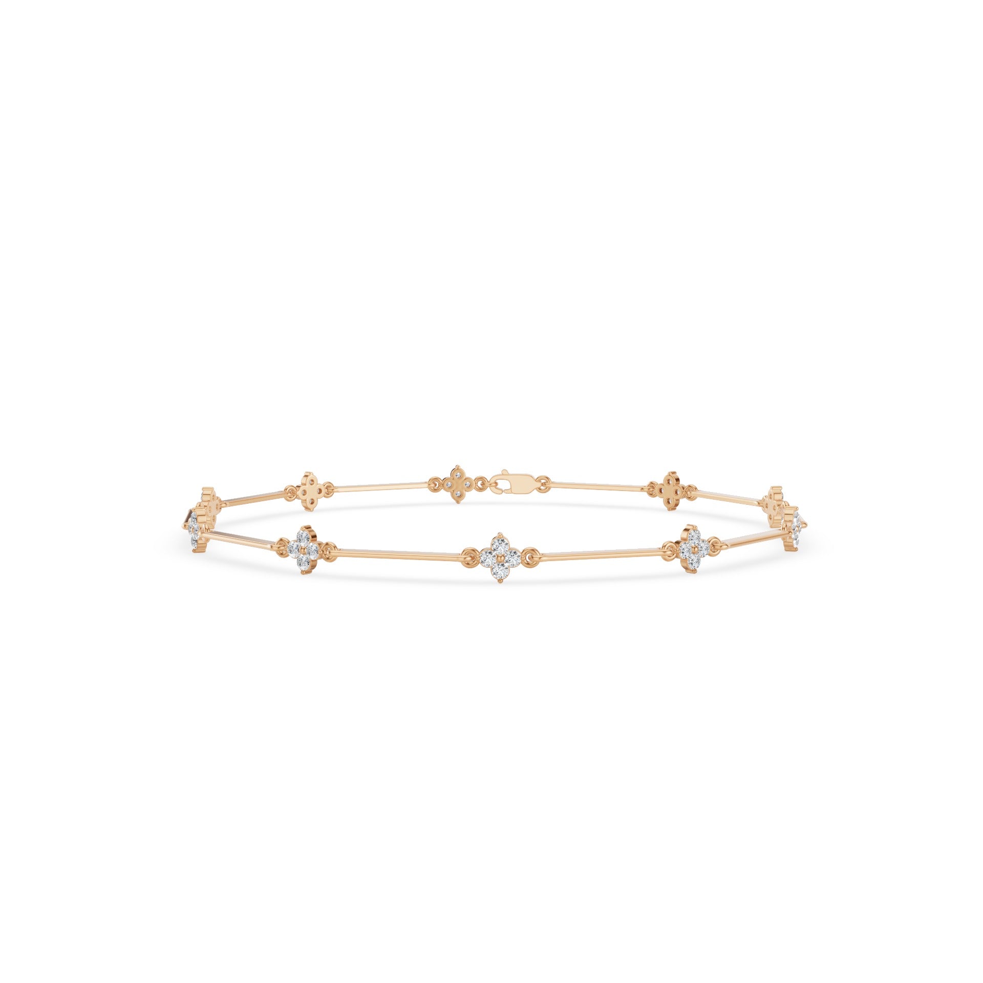 Clover Setting Diamond Bracelet