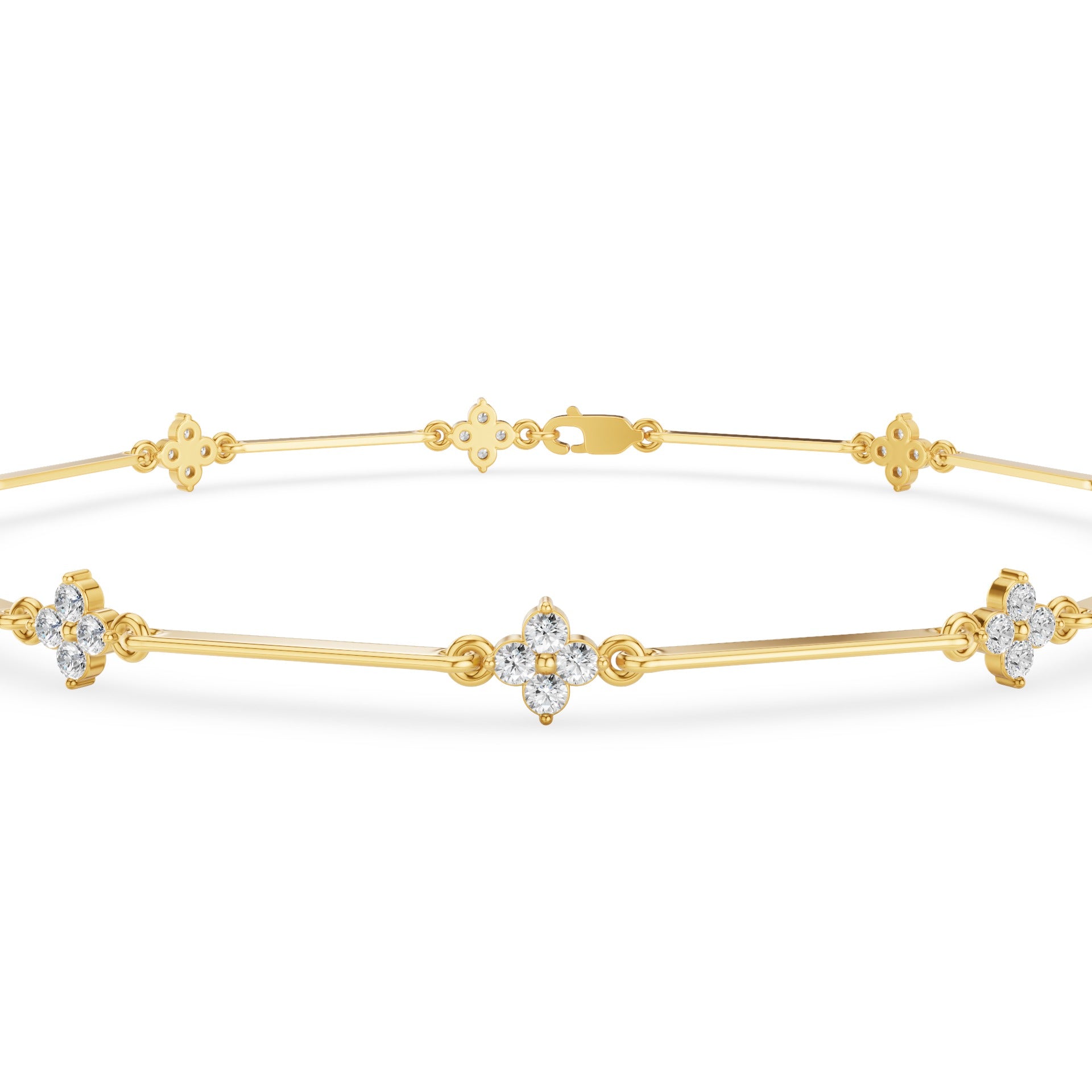 Clover Setting Diamond Bracelet