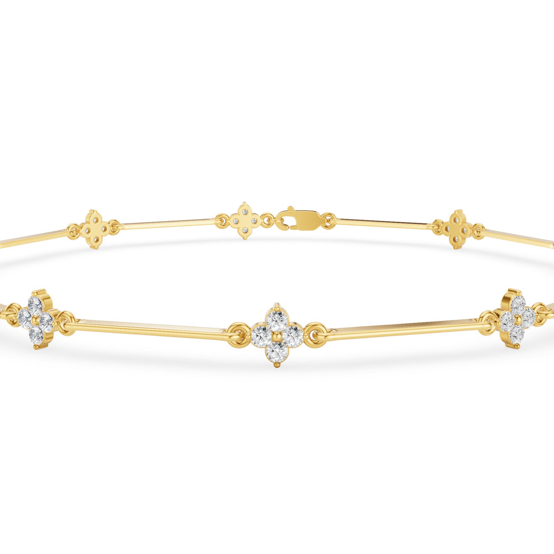 Clover Setting Diamond Bracelet