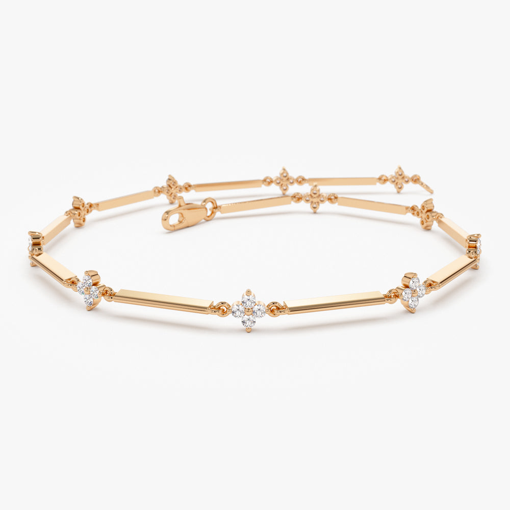 Clover Setting Diamond Bracelet