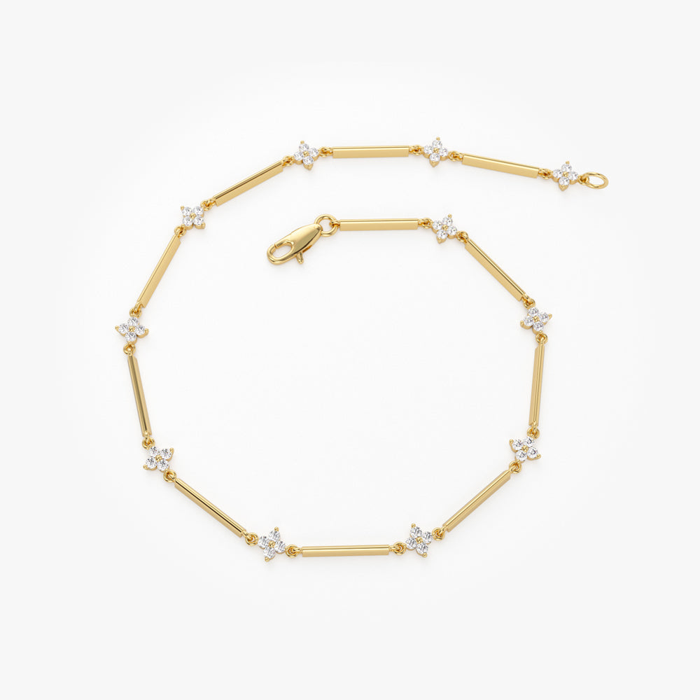 Clover Setting Diamond Bracelet