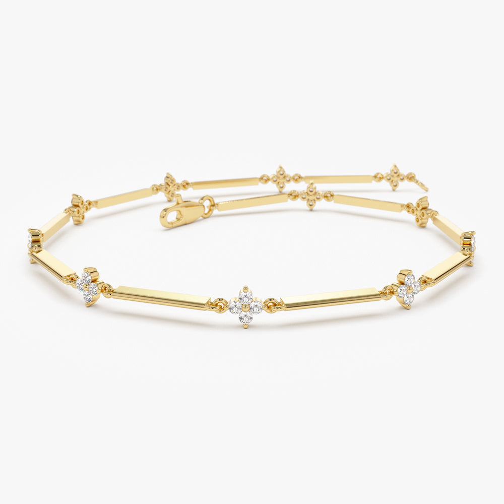 Clover Setting Diamond Bracelet