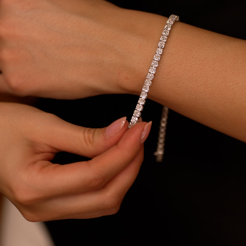 Cushion Cut Lab Grown Diamond  Tennis bracelet 