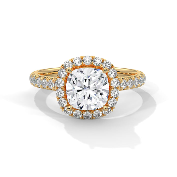 Cushion lab diamond ring