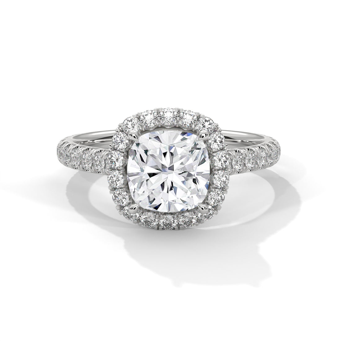 Cushion lab diamond ring