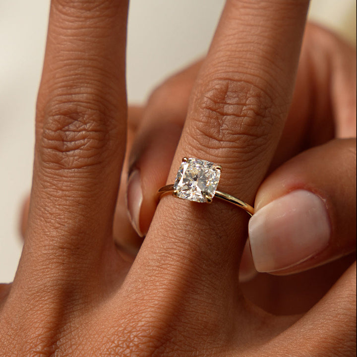 Cushion Cut Lab Grown Diamond Engagement Ring