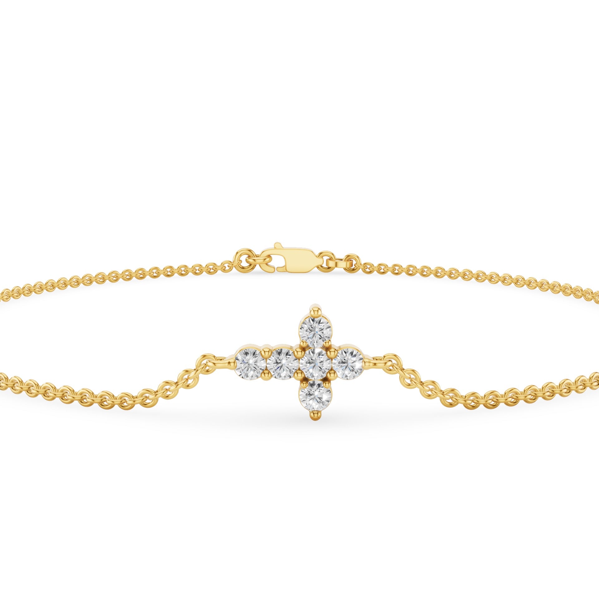 Dainty Diamond Cross Bracelet