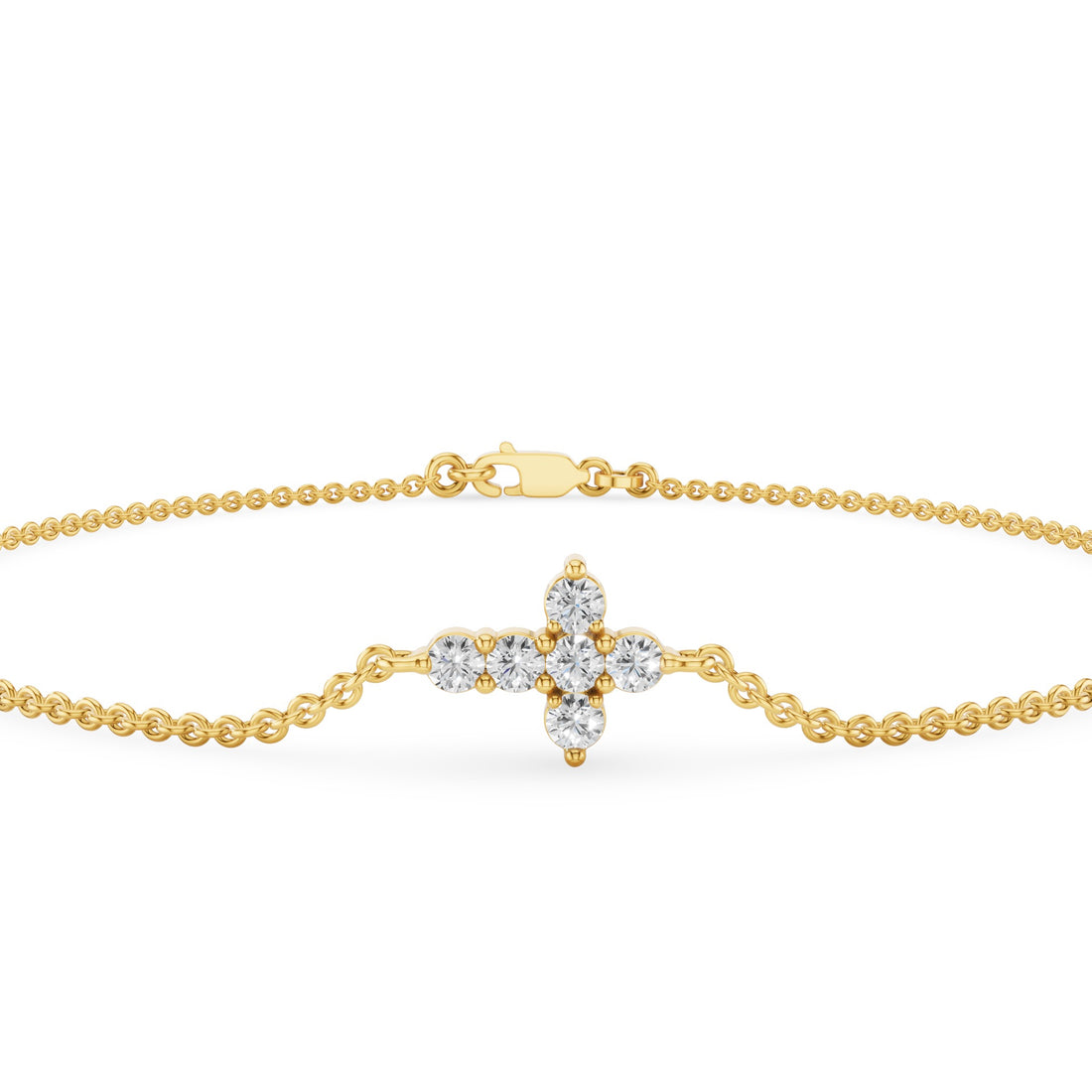 Dainty Diamond Cross Bracelet