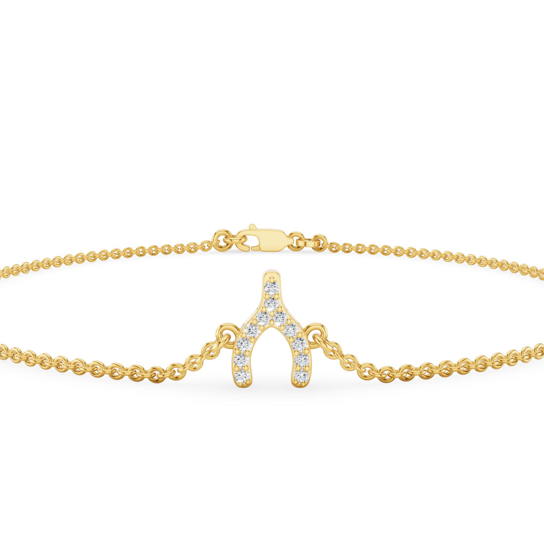 Dainty Diamond Pavé Wishbone Bracelet