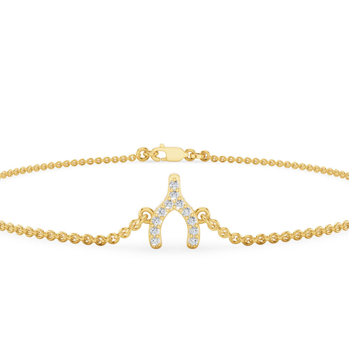 Dainty Diamond Pavé Wishbone Bracelet