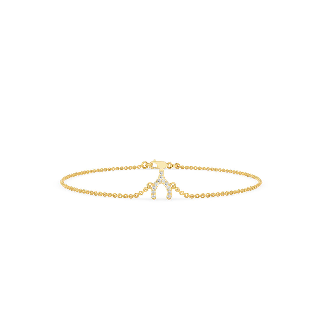 Dainty Diamond Pavé Wishbone Bracelet