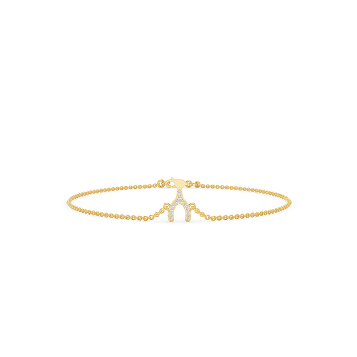 Dainty Diamond Pavé Wishbone Bracelet